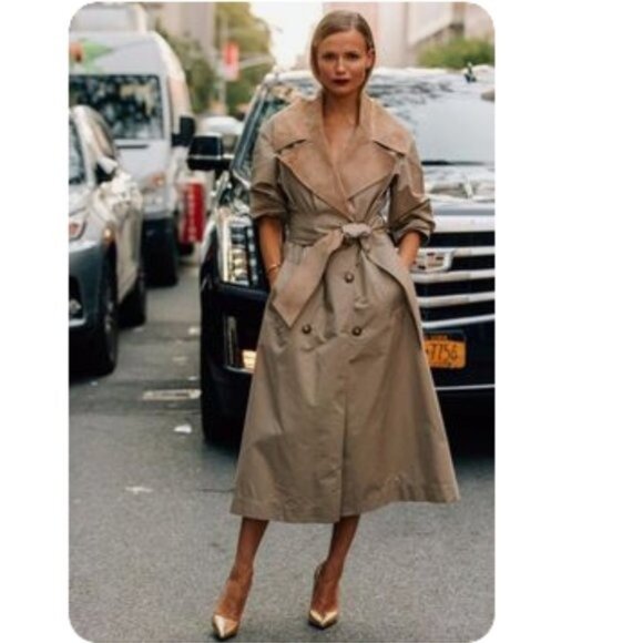 Talbots Trench Dress Safari Khaki Belt & Pockets Size 14 - Picture 13 of 13